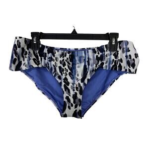 RACHEL Rachel Roy bikini bottom animal print ruched side L